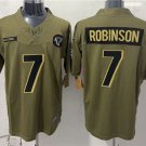 adult Ravens Uniform 7 Bijan Robinson Jersey Stitched Activewear Olive 2025 Salute To Service Shirt