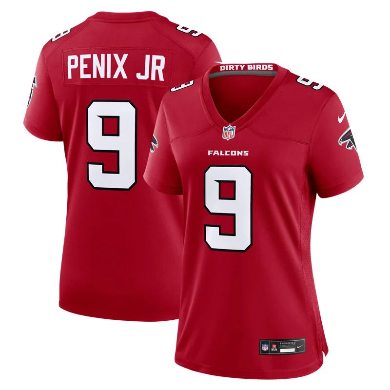 women's Atlanta Falcons Uniform 9 Michael Penix Jr. Jersey 2026 new Stitched Activewear Red Shirt