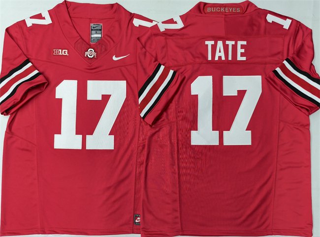 adult & youth Ohio State Buckeyes Uniform 17 Carnell Tate Jersey College Shirt Red 2025 Stitched