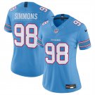 women's Tennessee Titans Uniform 98 Jeffery Simmons Jersey 2026 new Stitched Activewear Blue Shirt