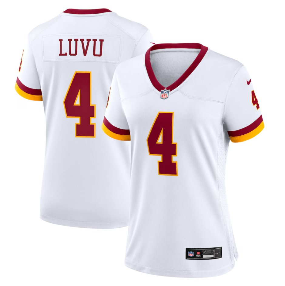 women's Washington Commanders Uniform 4 Frankie Luvu Jersey 2026 new Stitched Activewear White