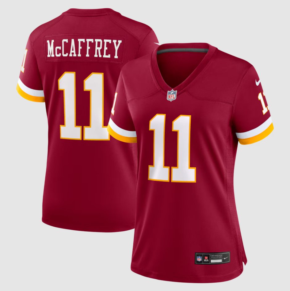 women's Washington Commanders Uniform 11 Luke McCaffrey Jersey 2026 new Stitched Shirt Burgundy