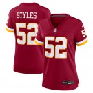 women's Washington Commanders Uniform 52 Sonny Styles Jersey 2026 Draft Stitched Shirt Burgundy