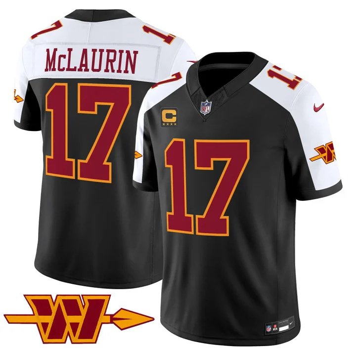 adult & youth Commanders Uniform 17 Terry McLaurin Jersey 2026 Stitched Black-White with C patch