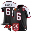 adult & youth Buccaneers Uniform 6 Baker Mayfield Jersey Stitched Black-White 50th Season & C Patch