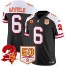 adult & youth Buccaneers Uniform 6 Baker Mayfield Jersey Stitched Black-White 50th Season & C Patch
