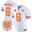 adult & youth,toddler Buccaneers 6 Baker Mayfield Jersey Stitched White 50th Season & C Patch Shirt