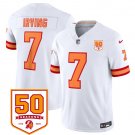 adult & youth Buccaneers Uniform 7 Bucky Irving Jersey Stitched White 50th Season Patch Activewear