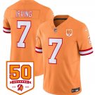 adult & youth Buccaneers Uniform 7 Bucky Irving Jersey Stitched Orange 50th Season Patch Activewear