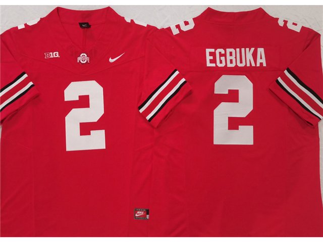 adult & youth Ohio State Buckeyes Uniform 2 Emeka Egbuka Jersey College Activewear Red Stitched