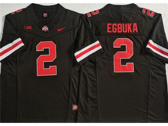 adult & youth Ohio State Buckeyes Uniform 2 Emeka Egbuka Jersey College Activewear Black Stitched