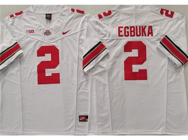 adult & youth Ohio State Buckeyes Uniform 2 Emeka Egbuka Jersey College Activewear White Stitched