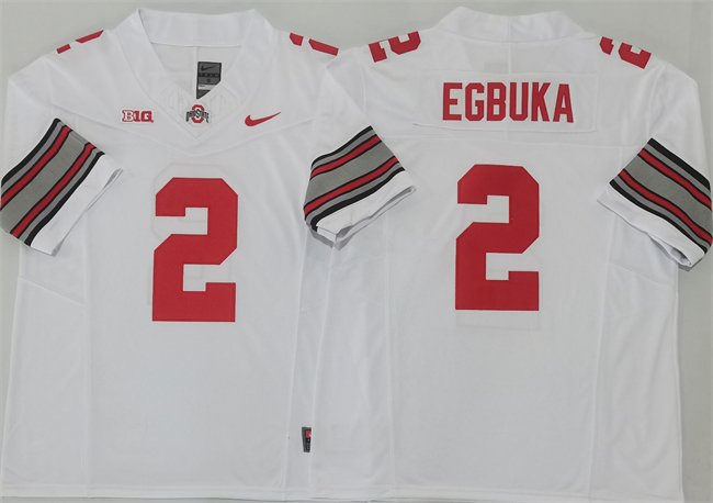 adult & youth Ohio State Buckeyes Uniform 2 Emeka Egbuka Jersey College Activewear White Stitched
