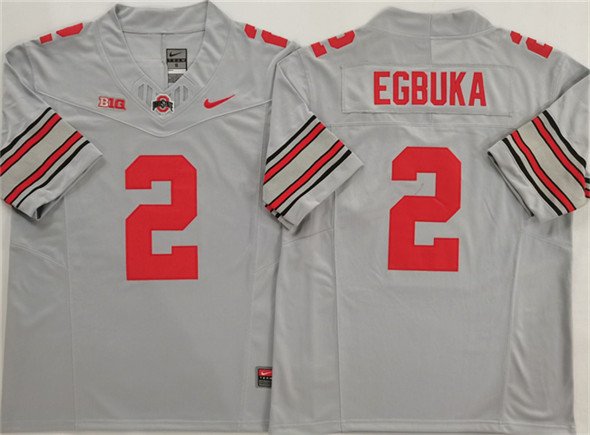 adult & youth Ohio State Buckeyes Uniform 2 Emeka Egbuka Jersey College Activewear Gray Stitched