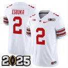 adult & youth Ohio State Buckeyes 2 Emeka Egbuka Jersey College Stitched White 2025 CFP Final