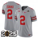 adult & youth Ohio State Buckeyes Uniform 2 Emeka Egbuka Jersey College Stitched Gray 2025 CFP Final