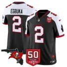 adult & youth Buccaneers Uniform 2 Emeka Egbuka Jersey Stitched Black-White 50th Season Patch Shirt