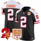 adult & youth Buccaneers Uniform 2 Emeka Egbuka Jersey Stitched Black-White 50th Season Patch Shirt