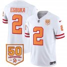adult & youth Buccaneers Uniform 2 Emeka Egbuka Jersey Stitched White 50th Season Patch Activewear
