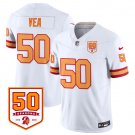 adult & youth Buccaneers Uniform 50 Vita Vea Jersey Stitched White 50th Season Patch Activewear