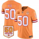 adult & youth,toddler Buccaneers 50 Vita Vea Jersey Stitched Orange 50th Season & C Patch Shirt