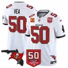 adult & youth Buccaneers Uniform 50 Vita Vea Jersey Stitched White 50th Season & C Patch Shirt