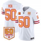adult & youth,toddler Buccaneers 50 Vita Vea Jersey Stitched White 50th Season & C Patch Activewear