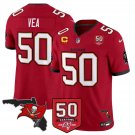 adult & youth Buccaneers Uniform 50 Vita Vea Jersey Stitched Red 50th Season & C Patch Activewear