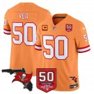 adult & youth Buccaneers Uniform 50 Vita Vea Jersey Stitched Orange 50th Season & C Patch Activewear