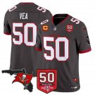 adult & youth Buccaneers Uniform 50 Vita Vea Jersey Stitched Pewter 50th Season & C Patch Activewear