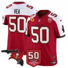 adult & youth Buccaneers Uniform 50 Vita Vea Jersey Stitched Red-White 50th Season & C Patch Shirt