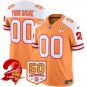 adult & youth Buccaneers Uniform 00 Custom name number Jersey Stitched Orange-White 50th Season