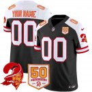 adult & youth Buccaneers Uniform 00 Custom name number Jersey Stitched Black-White 50th Season