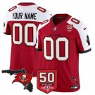 adult & youth Buccaneers Uniform 00 Custom name number Jersey Stitched Red-White 50th Season Patch