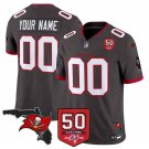 adult & youth Buccaneers Uniform 00 Custom name number Jersey Stitched Pewter 50th Season Patch