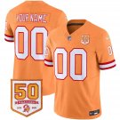 adult & youth Buccaneers Uniform 00 Custom name number Jersey Stitched Orange 50th Season Patch
