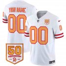 adult & youth Buccaneers Uniform 00 Custom name number Jersey Stitched White 50th Season Patch