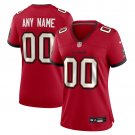 women's Tampa Bay Buccaneers Uniform 00 Custom name number Jersey Stitched Activewear Red Shirt