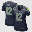 women's Seattle Seahawks Football Uniform 12 Fan Jersey Stitched Activewear Navy Shirt