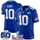 adult & youth Seahawks 10 Cooper Kupp Jersey Stitched Royal Super Bowl LX & 50th Season Patch