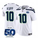 adult & youth Seattle Seahawks Uniform 10 Cooper Kupp Jersey Stitched White 50th Season Patch Shirt