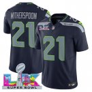 adult & youth,toddler Seahawks Uniform 21 Devon Witherspoon Jersey Stitched Navy Super Bowl LX Patch