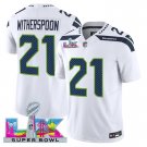 adult & youth,toddler Seahawks 21 Devon Witherspoon Jersey Stitched White Super Bowl LX Patch Shirt