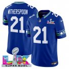 adult & youth,toddler Seahawks 21 Devon Witherspoon Jersey Stitched Royal Super Bowl LX Patch Shirt