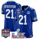 adult & youth Seahawks 21 Devon Witherspoon Jersey Stitched Royal Super Bowl LX & 50th & USA 250