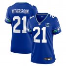 women's Seattle Seahawks Uniform 21 Devon Witherspoon Jersey Stitched Royal 50th Season Patch Shirt