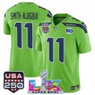 adult & youth Seahawks 11 Jaxon Smith-Njigba Jersey Stitched Green Super Bowl LX & 50th & USA 250