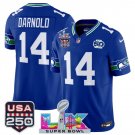 adult & youth Seahawks Uniform 14 Sam Darnold Jersey Stitched Royal Super Bowl LX & 50th & USA 250