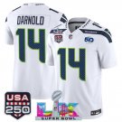 adult & youth Seahawks Uniform 14 Sam Darnold Jersey Stitched White Super Bowl LX & 50th & USA 250