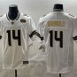 adult Seattle Seahawks Uniform 14 Sam Darnold Jersey Stitched White Gold 50th Season Patch Shirt